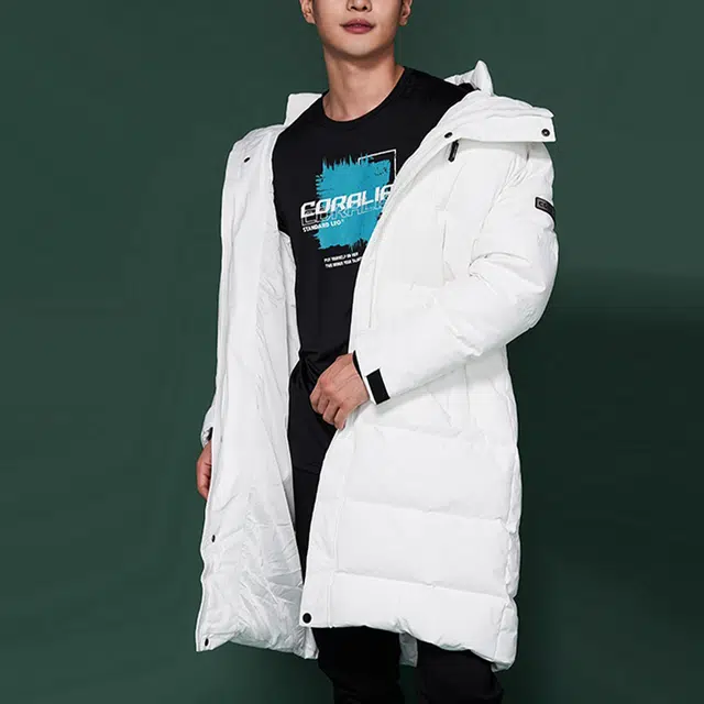 可莱安 防寒保暖连帽时尚加厚羽绒服 男女同款 白色