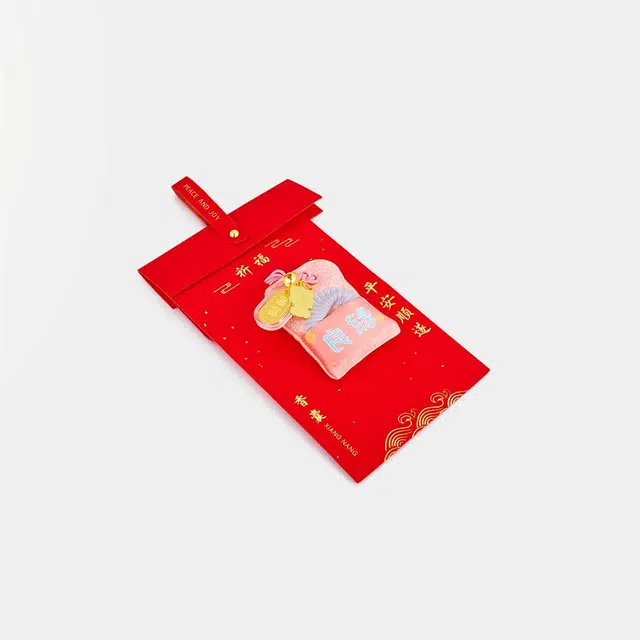 曼卡龙 好运香囊 足金好运牌香囊新中式国潮趣味实用金玉良缘事事顺遂金豆豆恋爱 黄金 投资类 金贴 男女同款情侣款