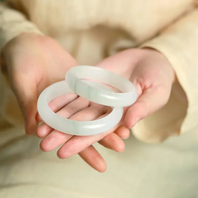 【清新微翠】 匠锁心玉 匠锁心玉青山黛贵妃新中式国潮古风古典时尚清冷典雅高级感气质温婉正圈手饰显白天然 天山翠 手镯 男女同款情侣款