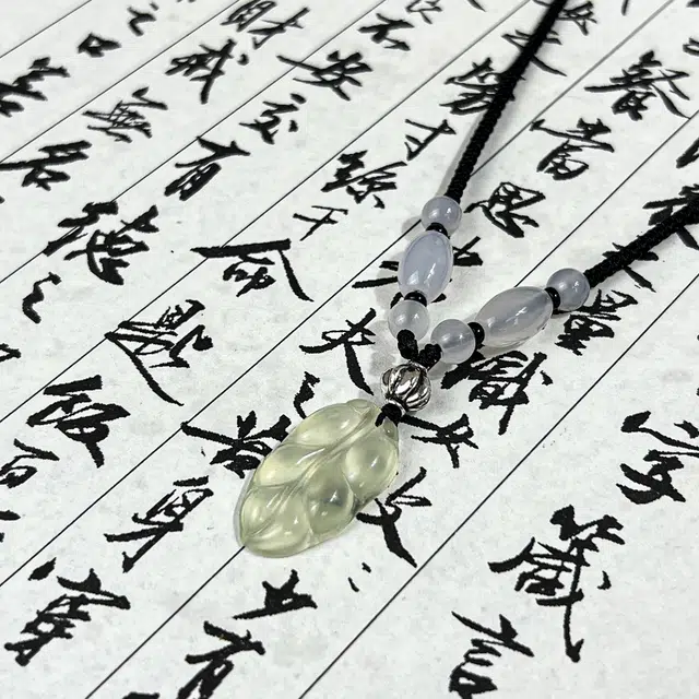 唐之饰 金枝玉叶招财纳福树叶 新中式优雅时尚 显白小众百搭#好运天然 岫玉（蛇纹石玉） 项链 男女同款情侣款