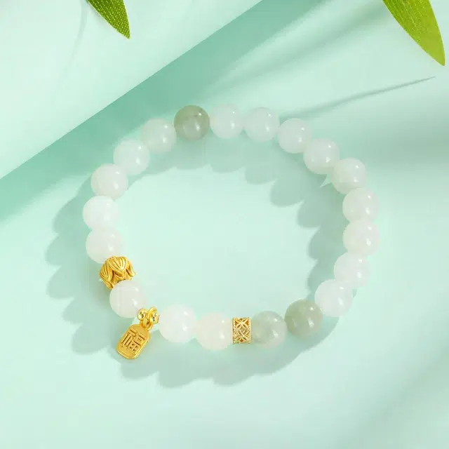 恋朵 时尚新中式 诸事顺利 福牌转运珠天然 天山翠 手串 女款