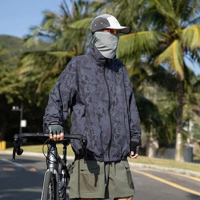 【dme】 户外休闲百搭立领冲孔宽松轻薄皮肤衣舒适超轻长袖 透气凉感防紫外线防水防晒服 男女同款