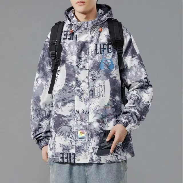 大白鲨 韩版潮流潮牌简约风格百搭款式夹克外套 男款