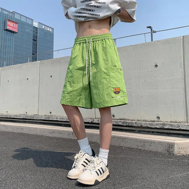 巴塞罗那足球俱乐部 美式复古简约基础款宽松舒适日常百搭直筒冰丝速干工装休闲短裤 男女同款