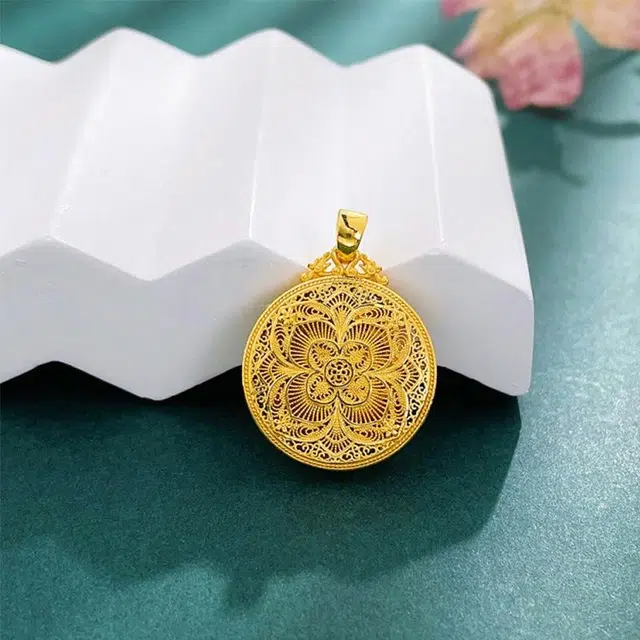 御龙镜 花丝金凤牡丹   中式美学国潮经典传承凤戏牡丹罗盘 招财纳福富贵气质高级感永不凋零的花#好运 足金 按克计价 黄金项链 女款