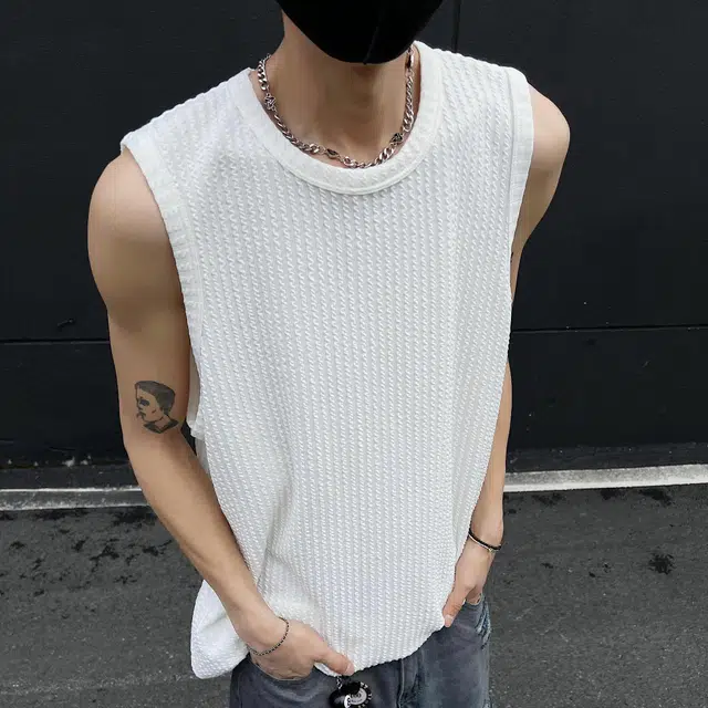 北欧攻略 垂感亲肤透气舒适休闲运动圆领无袖背心 男女同款