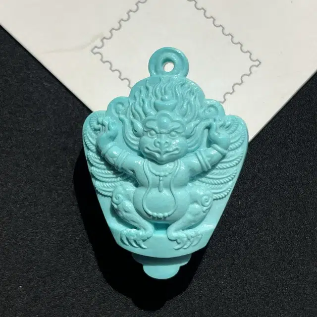 灵运宝 原矿高瓷玉化料精工雕刻大鹏一物一图无油无水#好运 绿松石 吊坠 男女同款情侣款