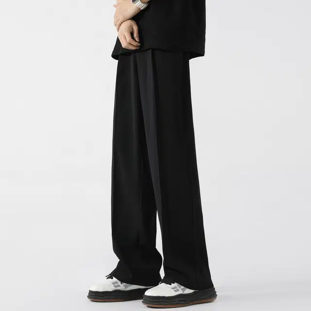 孜讯 美式复古纯色宽松直筒夏季休闲裤 男女同款