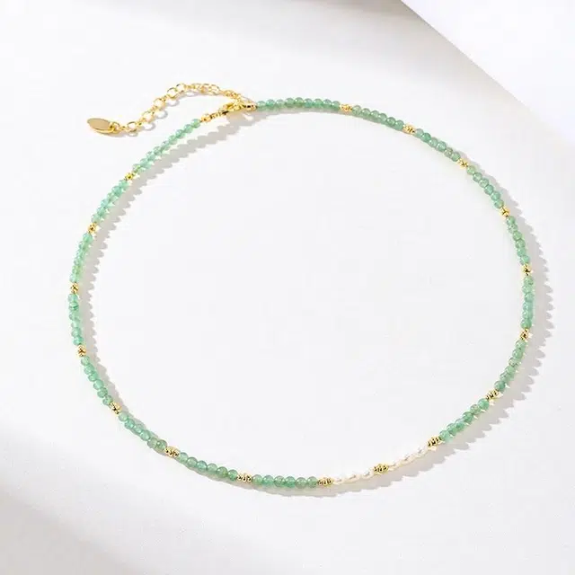 玺璎 新中式国风绿色锁骨链#好运 玉髓 项链 女款