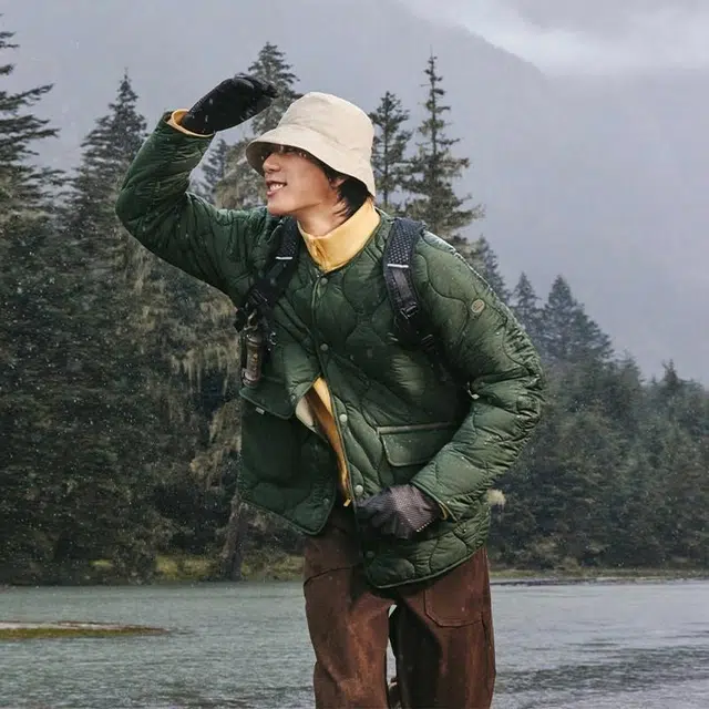 蕉下 保暖轻薄防风防水纯色气绒服夹克外套 男款