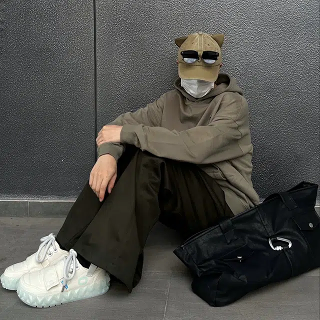 尚先生 猫耳墨镜可拆卸自带组合装太阳镜 潮流百搭遮阳 大头围可戴 棉 鸭舌帽 男女同款情侣款