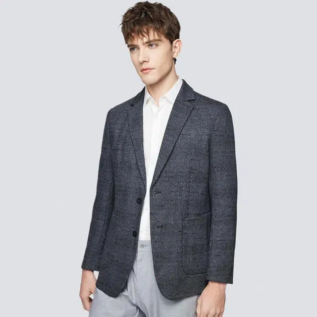 红豆 含桑蚕丝羊毛高档商务休闲西服通勤易打理单西外套西装 男款