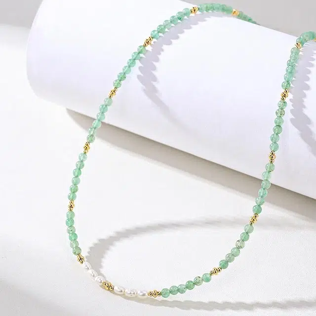 玺璎 新中式国风绿色锁骨链#好运 玉髓 项链 女款