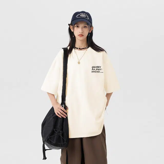 Qnxeey Vintage Cartoon Print T-Shirt