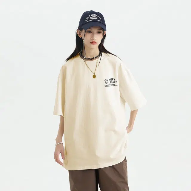 Qnxeey Vintage Cartoon Print T-Shirt