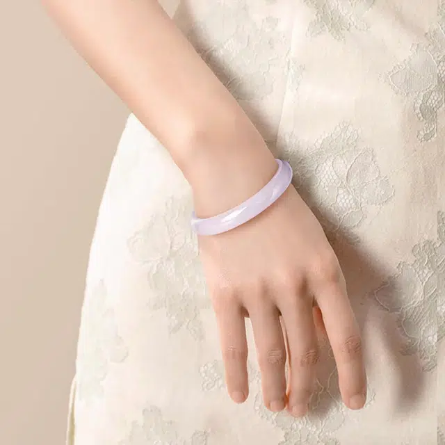 【前程似锦一步一响叮当镯】 希笛拉 紫罗兰美人条贵妃 新中式国潮芋泥波波素雅水润汉服旗袍气质优雅礼盒装#好运 玻璃猫眼 手镯 女款
