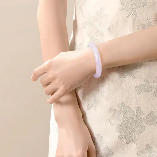 【前程似锦一步一响叮当镯】 希笛拉 紫罗兰美人条贵妃 新中式国潮芋泥波波素雅水润汉服旗袍气质优雅礼盒装#好运 玻璃猫眼 手镯 女款