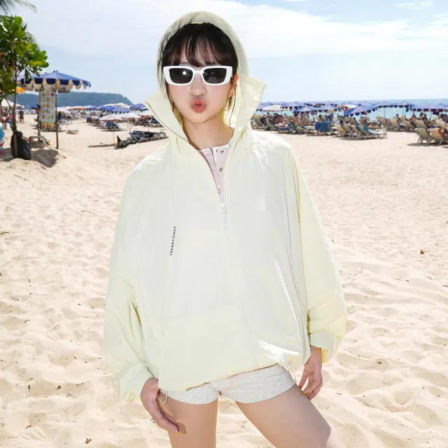 黑恐龙 夏季潮牌户外徒步登钓鱼服舒适柔软轻薄舒适宽松百搭连帽长袖 透气防紫外线防晒服 男女同款