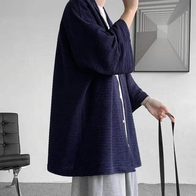 加菲猫家族 简约纯色纹理宽松休闲舒适透气柔软日常时尚通勤高街百搭落肩翻领纽扣基础慵懒校园风七分袖衬衫 男女同款