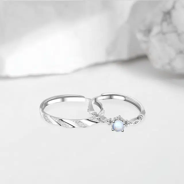 【精选高品质】 金师傅 爱意永恒对戒 莫比乌斯幻彩星球浪漫时尚精致气质简约百搭 小众轻奢设计高级 玻璃猫眼 可调节戒指 男女同款情侣款