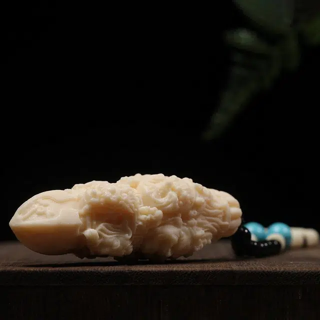 嫒柯 新中式国潮文玩盘玩平安喜乐招财纳福转运珠招财纳福好运连连八方来财诸事顺遂#好运 象牙果 手把件 男女同款情侣款