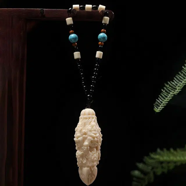 嫒柯 新中式国潮文玩盘玩平安喜乐招财纳福转运珠招财纳福好运连连八方来财诸事顺遂#好运 象牙果 手把件 男女同款情侣款