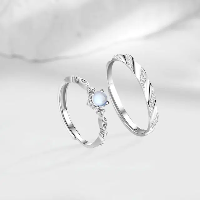 【精选高品质】 金师傅 爱意永恒对戒 莫比乌斯幻彩星球浪漫时尚精致气质简约百搭 小众轻奢设计高级 玻璃猫眼 可调节戒指 男女同款情侣款