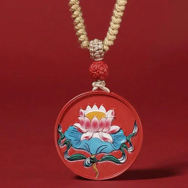 白泽宇宙 【你定上岸】上岸莲花 国风古风好事连连毛衣链日常通勤汉服旗袍 好事连连诸事顺利 #好运再造辰砂 朱砂 项链 男女同款情侣款