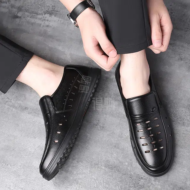 金迈王 头层牛皮 气质简约时尚通勤个性户外舒适 休闲鞋 男款