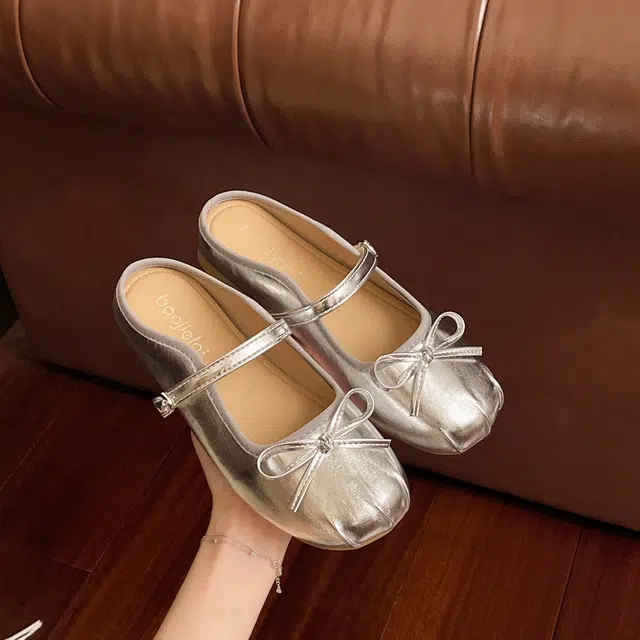 吾纪 韩版 蝴蝶结 休闲时尚 防滑防磨包头拖鞋 女款
