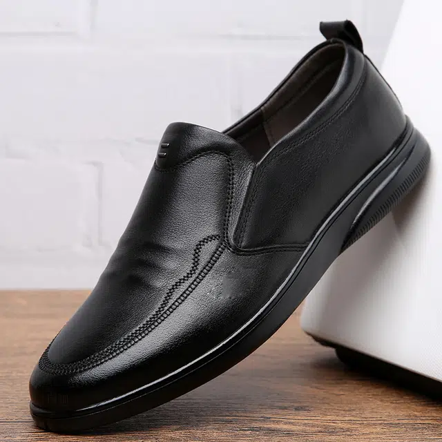 健休 二层牛皮 舒适百搭 休闲鞋 男款 黑色