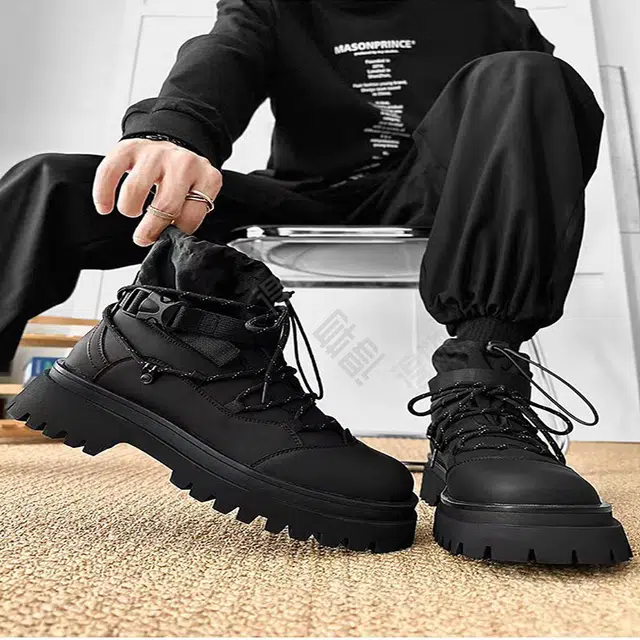 年走索 二层牛皮 时尚舒适 短筒 马丁靴 男女同款