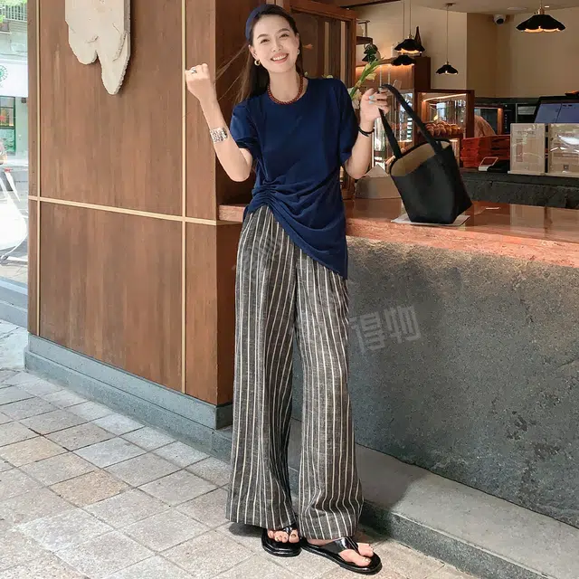 美洋  极简真皮沙滩平底方头人字拖鞋 女款