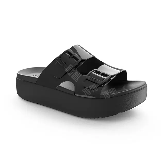 罗敷 外穿时尚简约增高 防滑一字拖鞋 女款