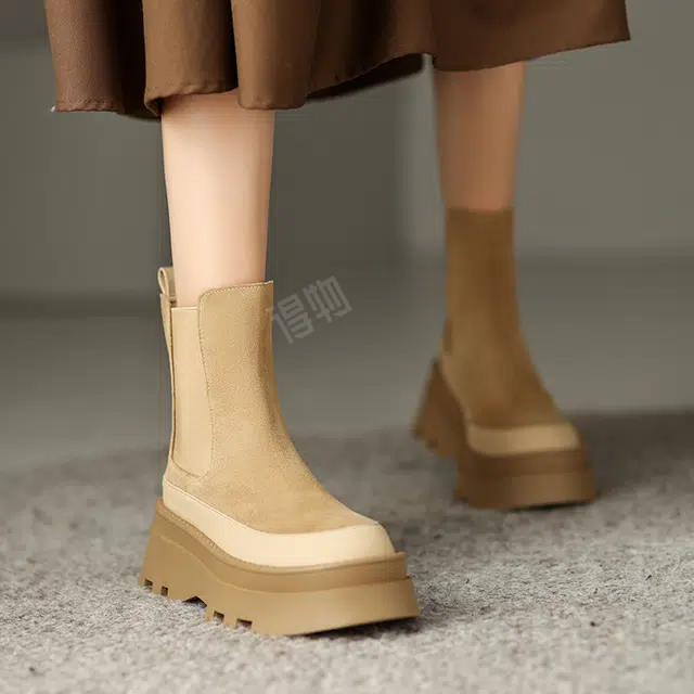 五九丹七 牛反绒 经典潮流百搭 短筒 切尔西靴 女款