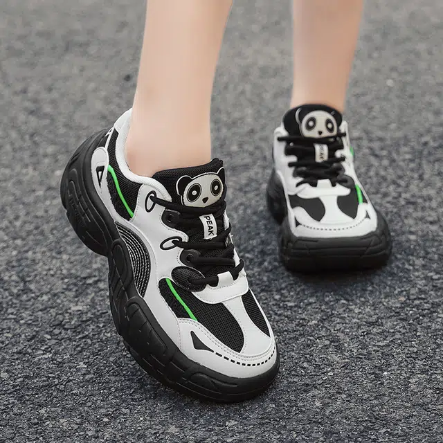 匹克 态极熊猫鞋 软弹百搭 减震增高耐磨防滑 低帮 生活休闲鞋 女款 乳白黑色