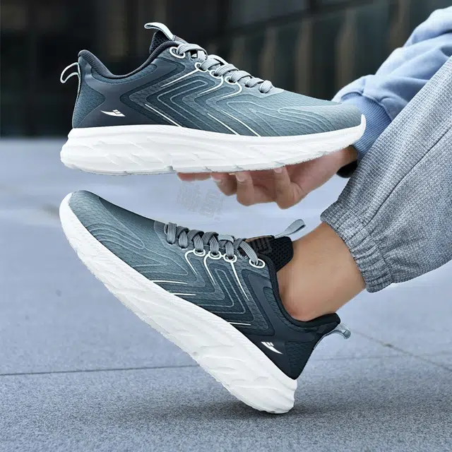 酷丁 时尚百搭 网布减震防滑透气 低帮跑步鞋 男款