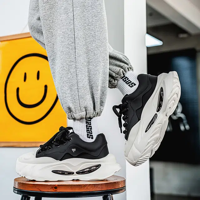 南极人 潮流撞色设计感校园风轻潮高街范小众时尚运动舒适复古气质气垫厚底 减震回弹增高支撑耐磨透气防滑 低帮 生活休闲鞋 男款