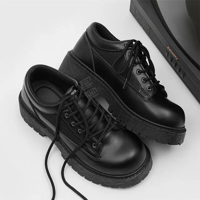 南极人 超纤皮 小众时尚百搭 休闲鞋 男款 黑色