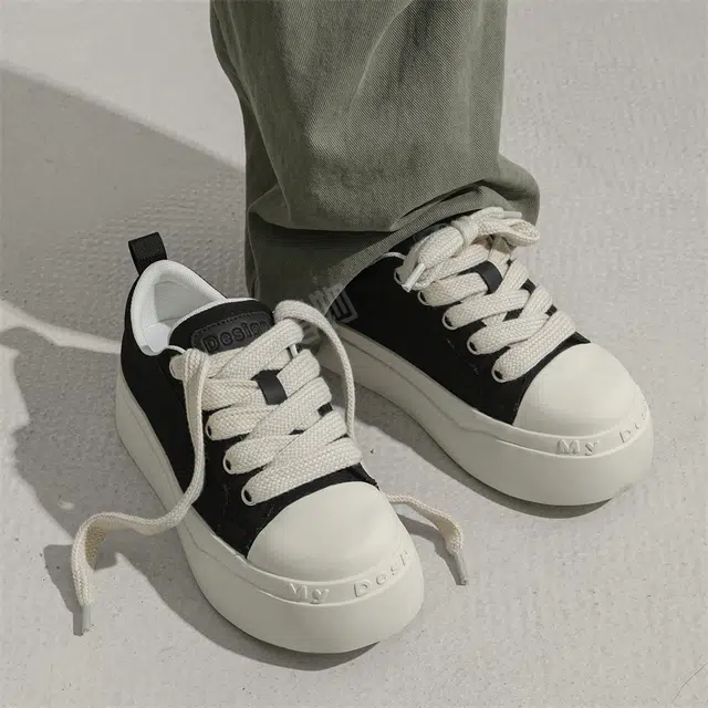 年走索 网布 百搭小众舒适潮流休闲 防滑减震 低帮 板鞋 男女同款 黑色