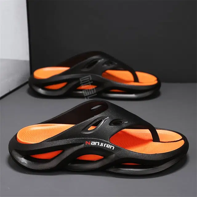 南极人 户外时尚潮流撞色百搭 防滑静音人字拖鞋 男款