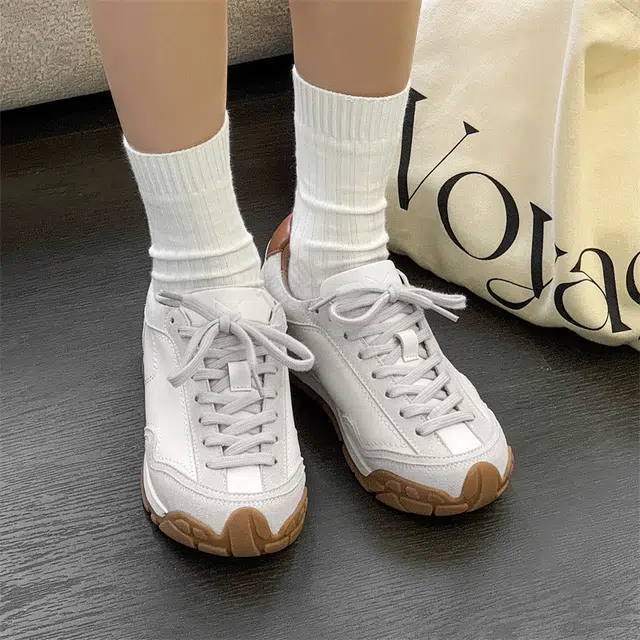 年走索 牛剖层革 复古运动休闲百搭 低帮 板鞋 男女同款 白色