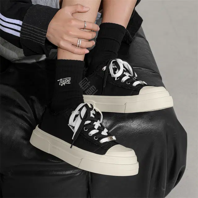 年走索 经典复古百搭 帆布鞋 男女同款 黑色