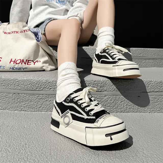 年走索 潮流舒适 低帮 帆布鞋 男女同款 黑色