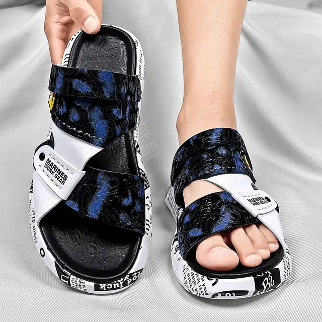 南极人 超纤皮 户外通勤休闲百搭 沙滩凉鞋 男款