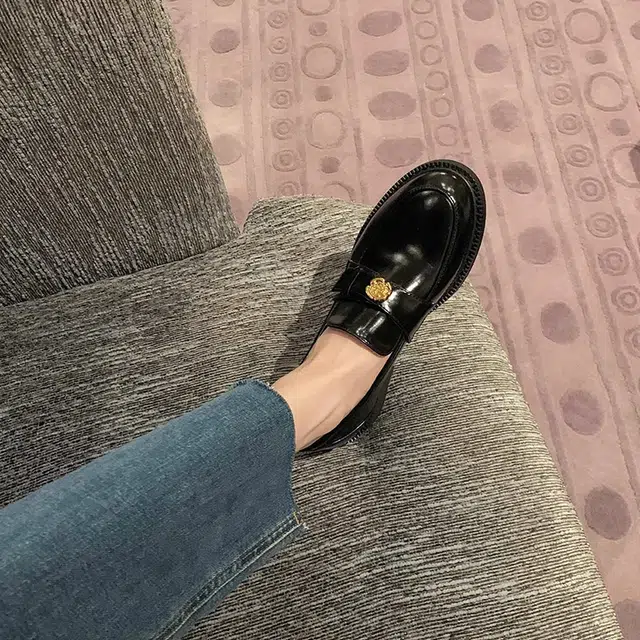 兰缪 复古百搭舒适软底舒适 乐福鞋 女 黑色