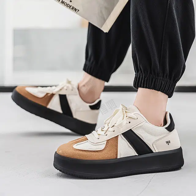 南极人 合成革 复古经典潮流休闲运动舒适百搭厚底 防滑耐磨透气增高 低帮 板鞋 男款