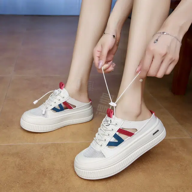 金迈王 小众复古百搭舒适时尚 橡胶底 防滑包头拖鞋 女