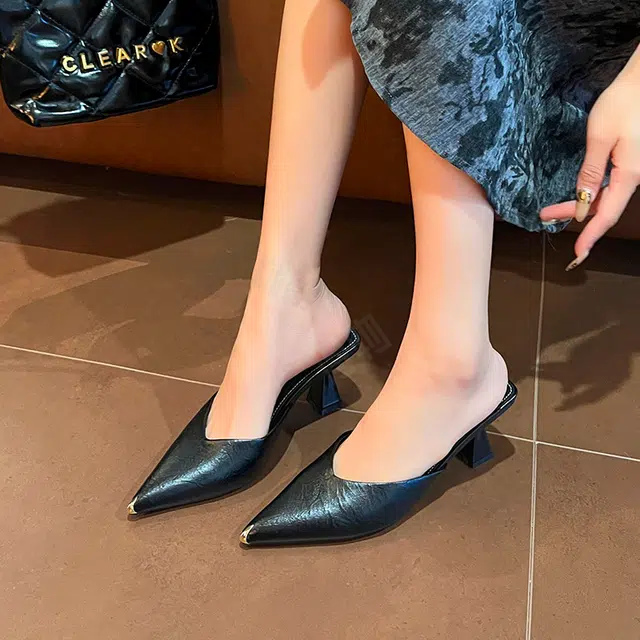 兰缪 高级感气质简约舒适不累脚包头拖鞋 女