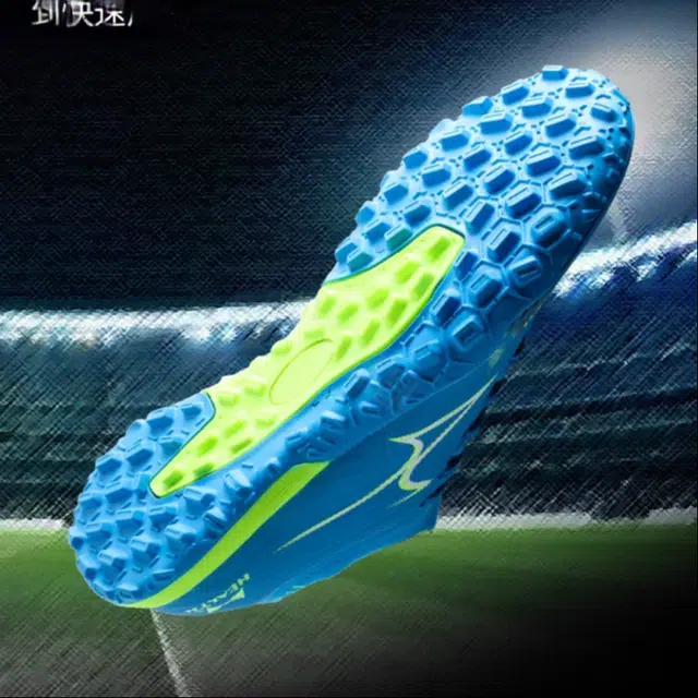 海尔斯 舒适百搭 减震耐磨 足球鞋 男女同款 蓝绿